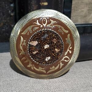 Vintage Gold and Brown Belt Buckle